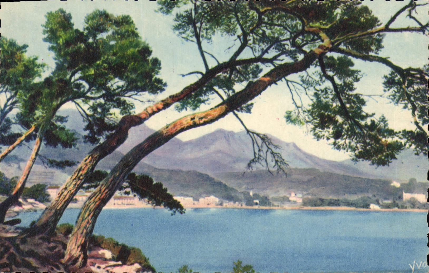 VINTAGE POSTCARD Menton Landscape of the Cape Martin