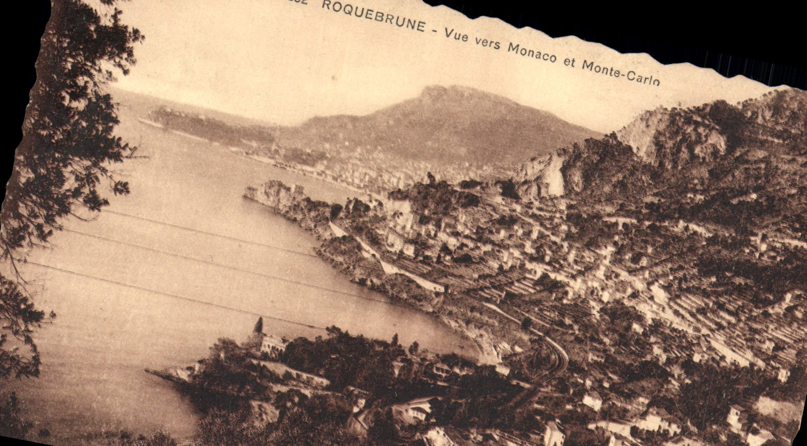VINTAGE POSTCARD Roquebrune Seen Towards Monaco and Monte Carlo