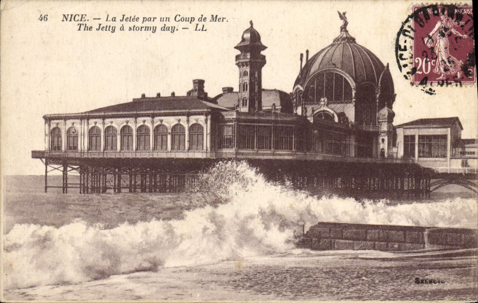 POSTAL de la VENDIMIA Niza el embarcadero por una inflamación pesada