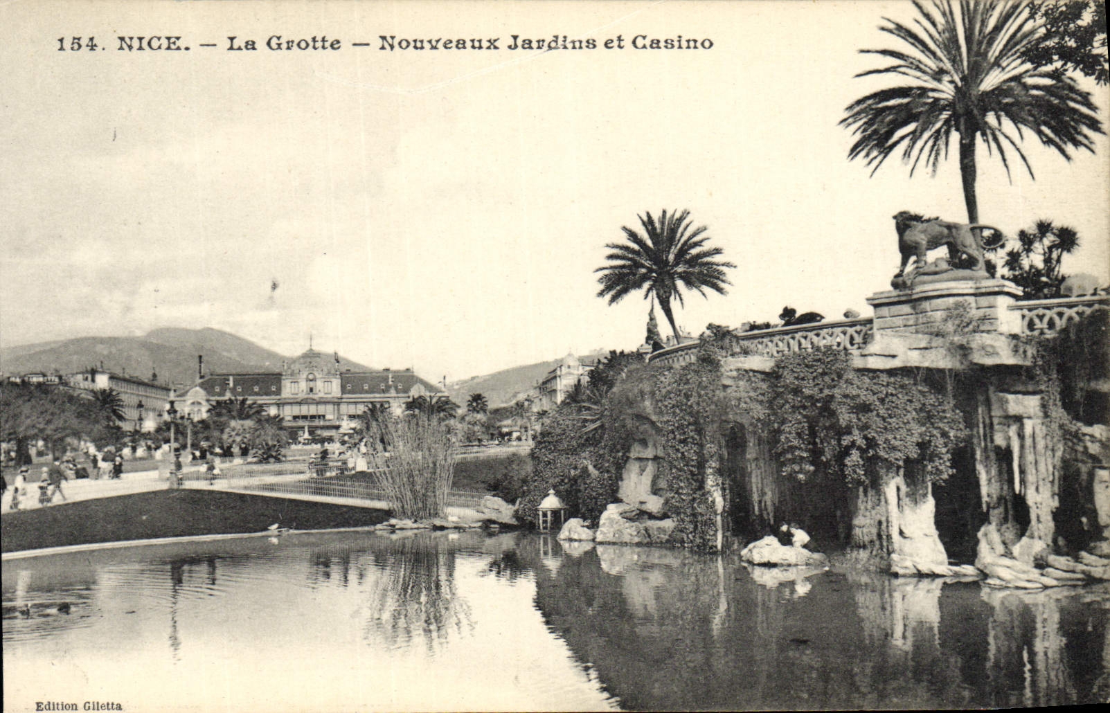 VINTAGE POSTCARD Nice the Cave New Gardens and Casino