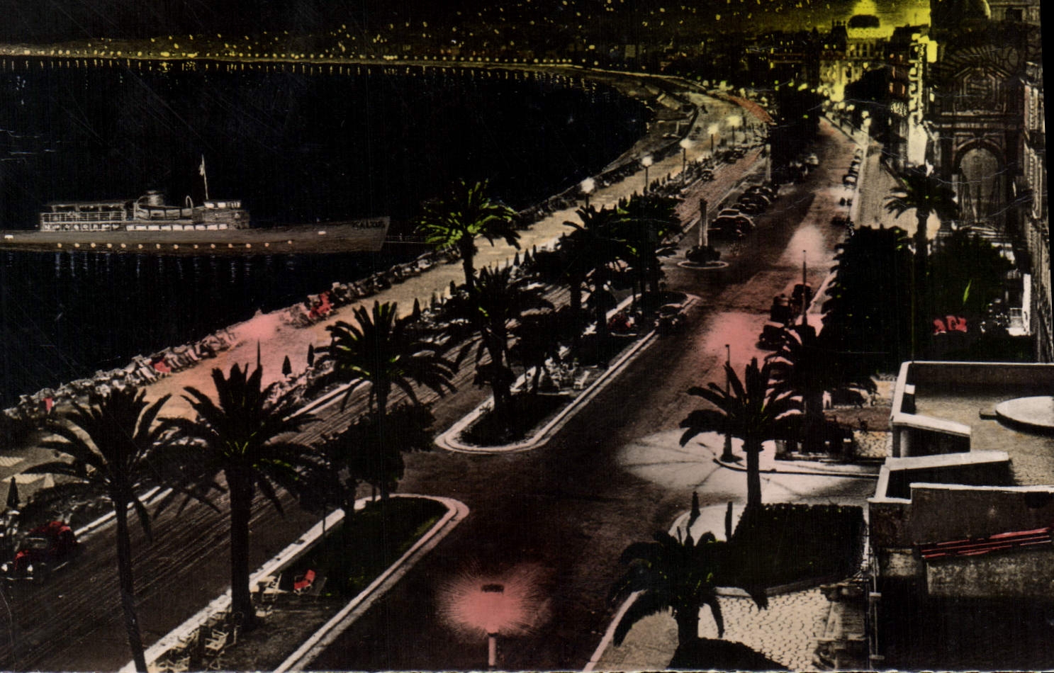 CPM Nice La Nuit Bateau