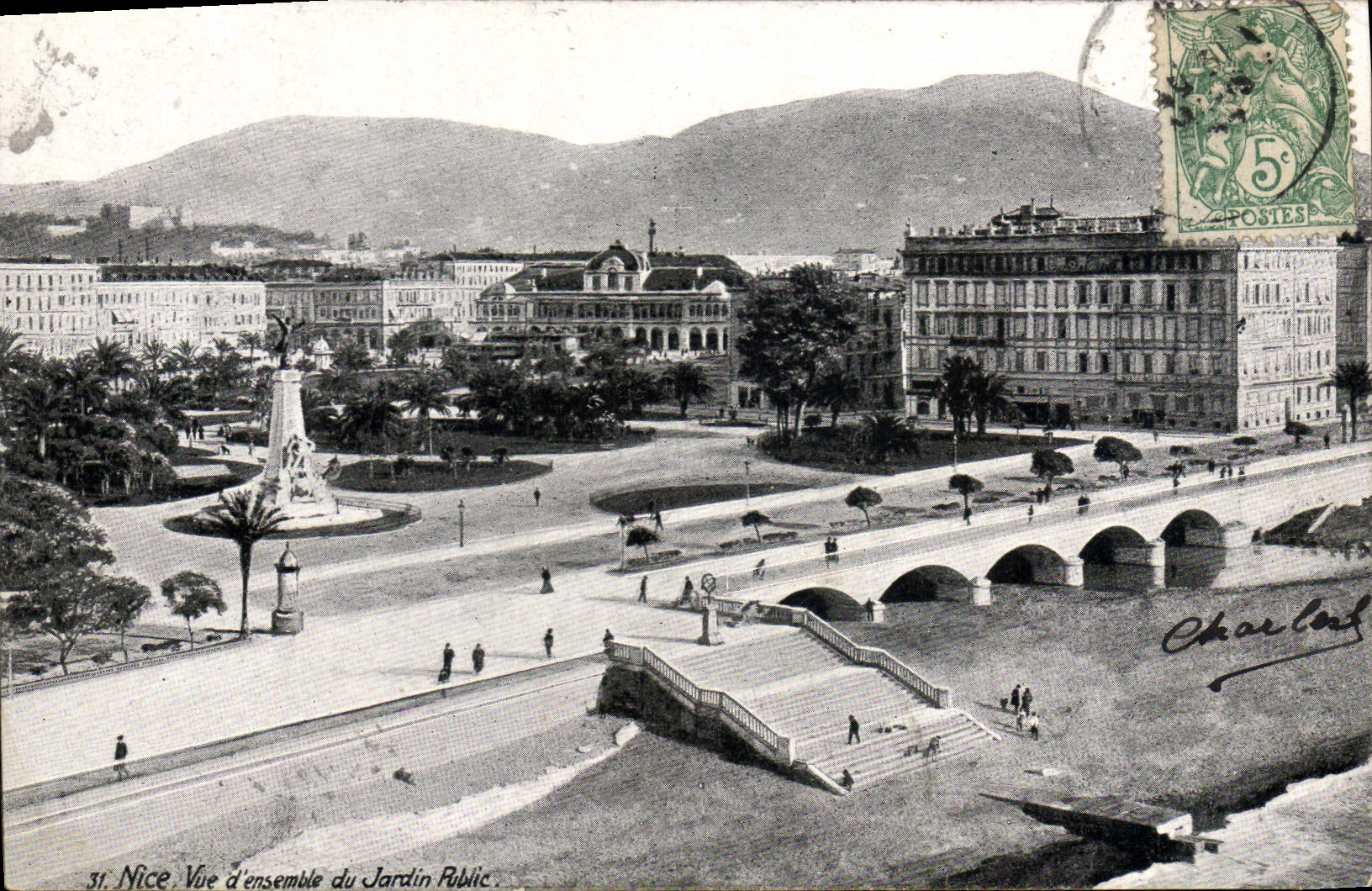 CPA Nice Vue D'Ensemble du Jardin Public