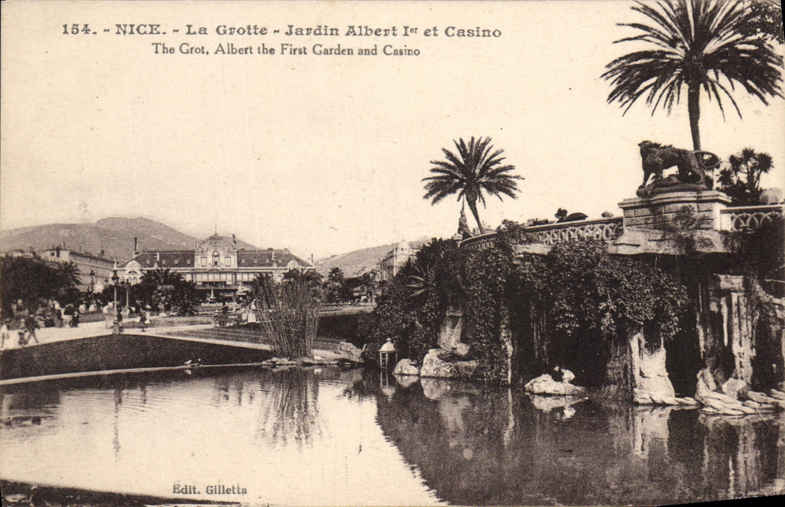 CPA Nice La Grotte Jardin Albert 1er et Casino