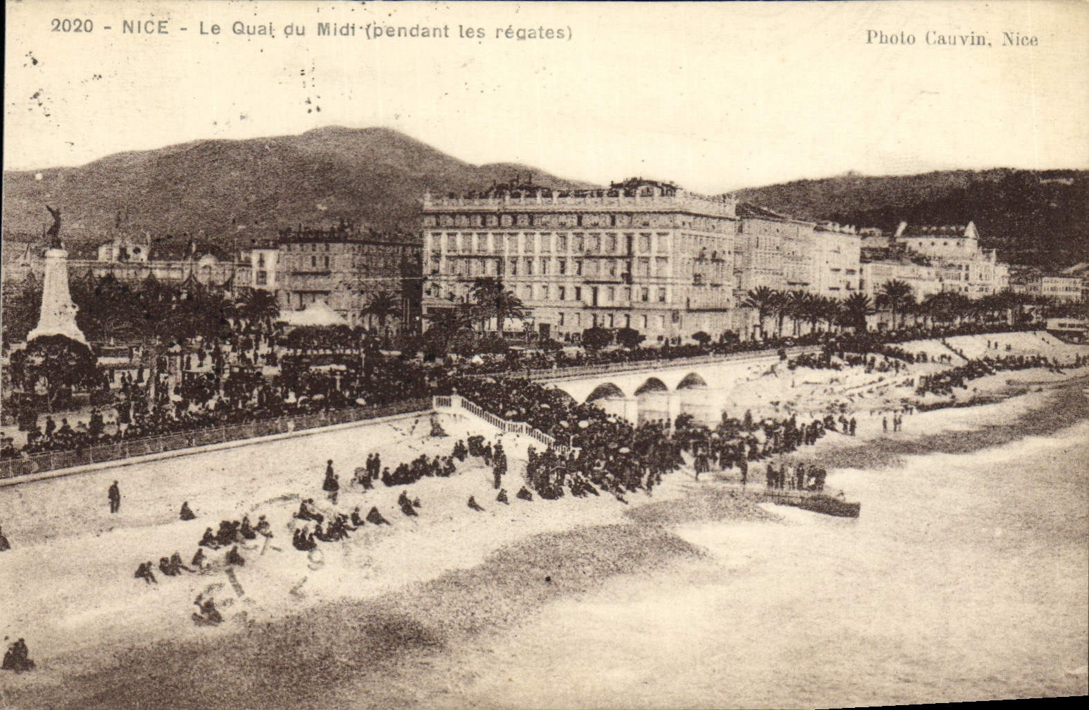 POSTAL de la VENDIMIA Niza el Quay del sur durante los regattas