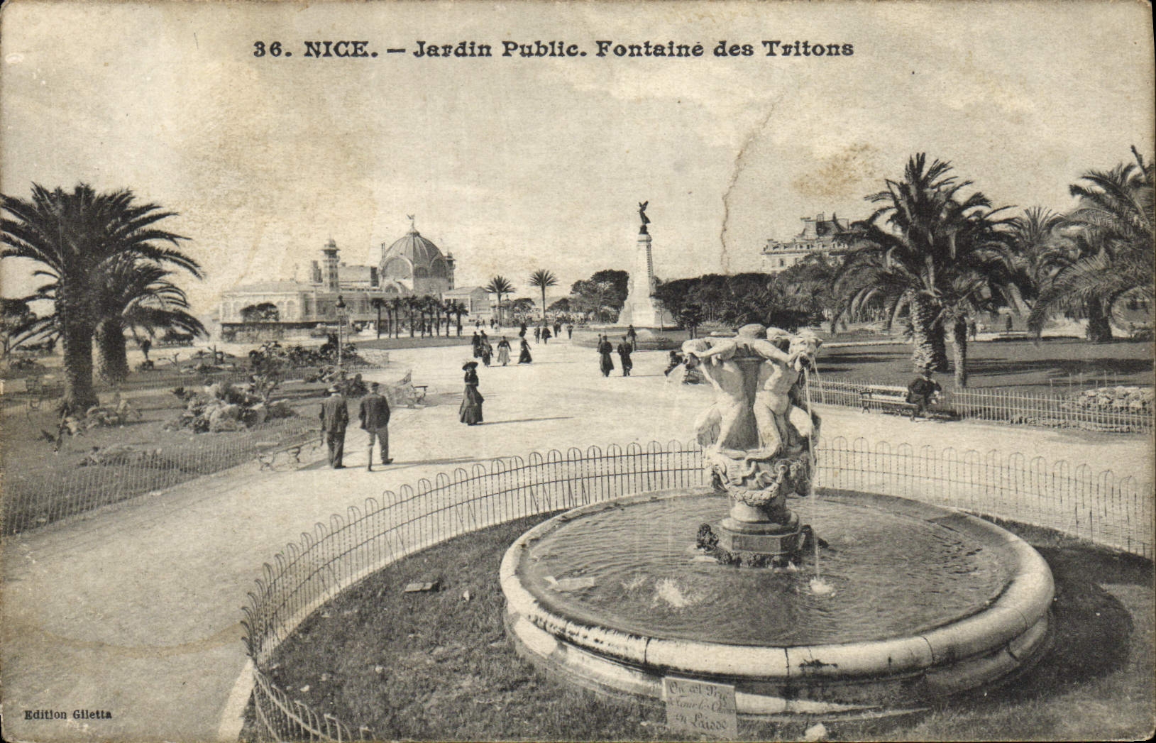CPA Nice Jardin Public fontaine des Tritons
