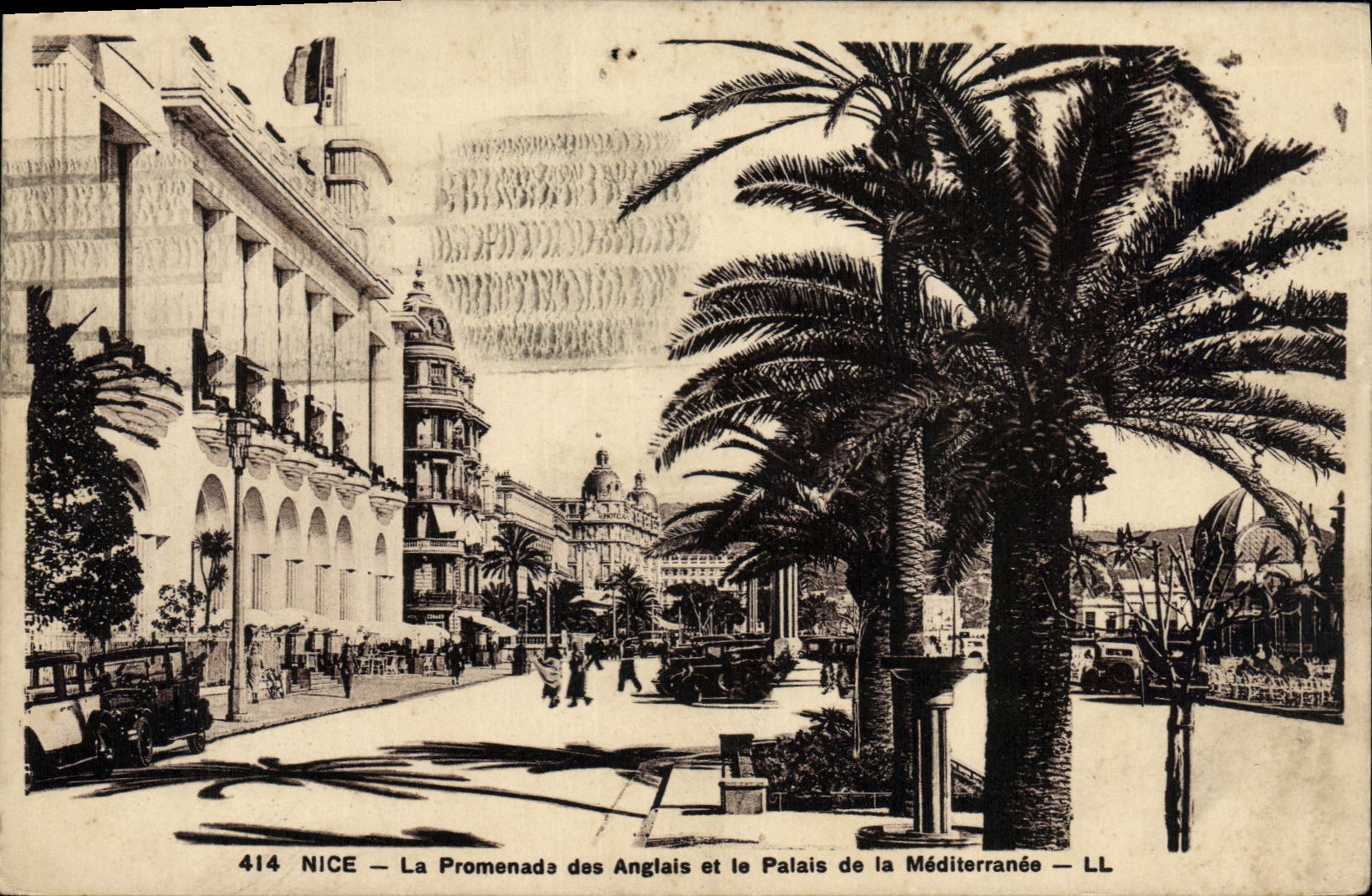 CPA Nice La Promenade des Anglais et le Palais de la Mediterranee