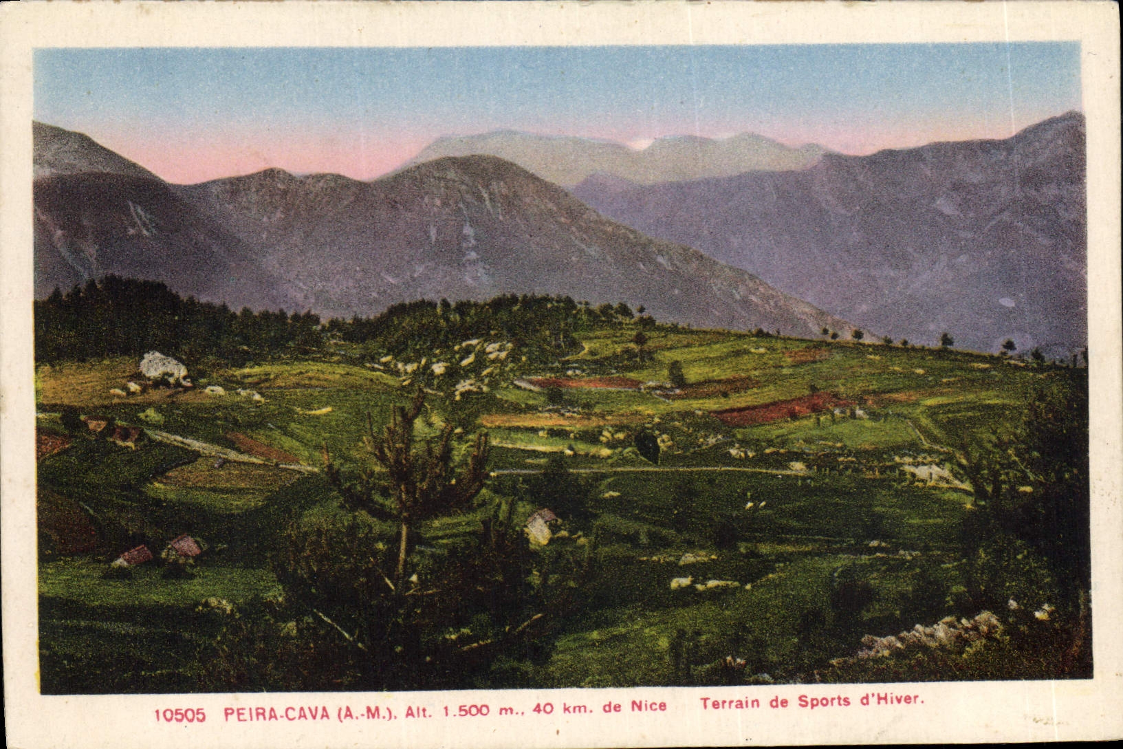 VINTAGE POSTCARD Peira Undermined Sports ground of winter