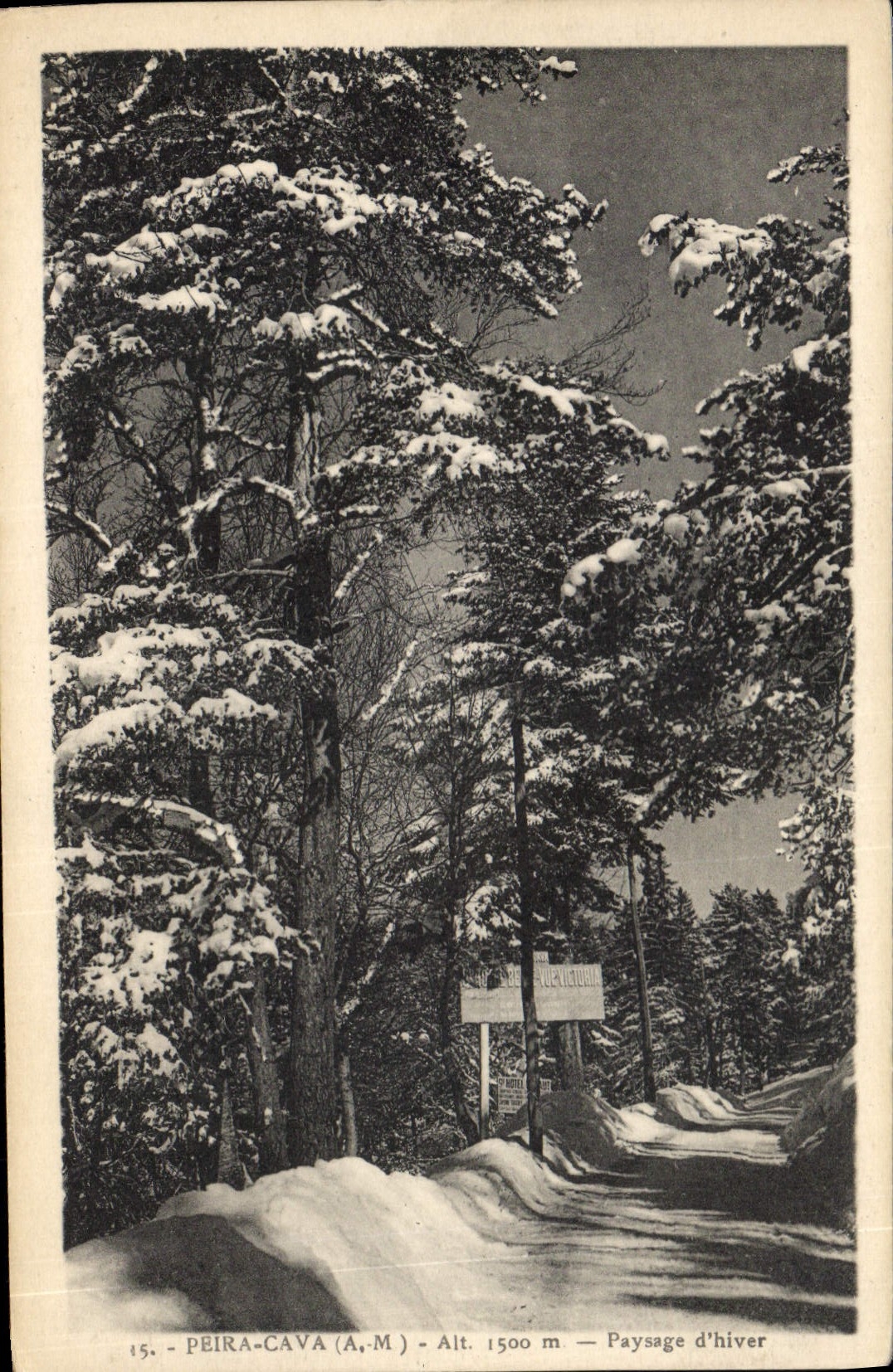 CPA Peira Cava Paysage d'hiver