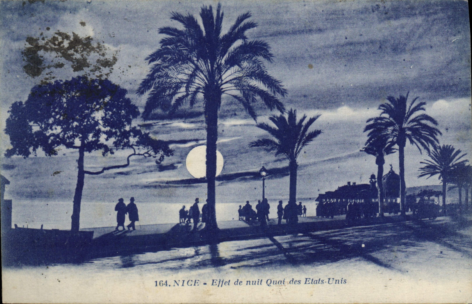 CPA Nice Effet de Muit Quai des Etats Unis