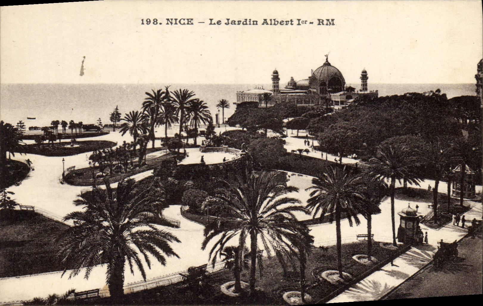 VINTAGE POSTCARD Nice the Garden Albert 1st