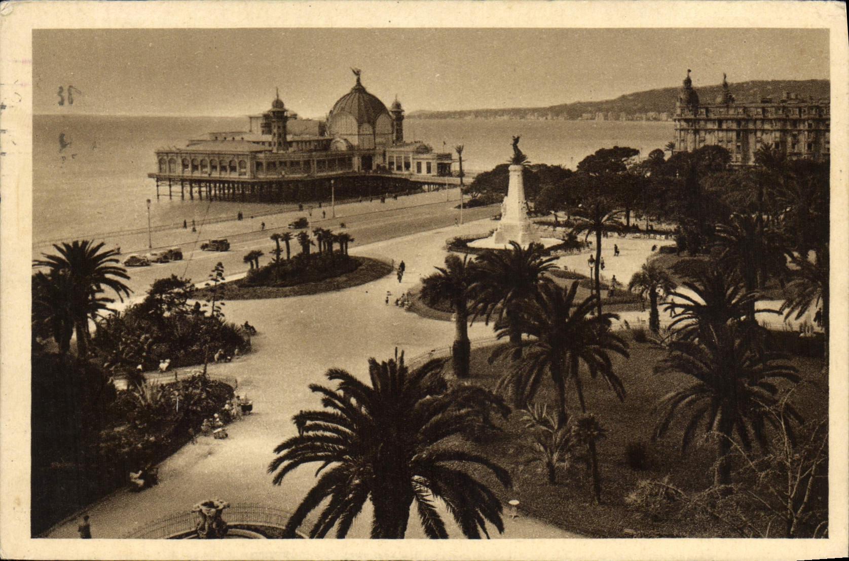 VINTAGE POSTCARD Thrown Nice Walk and Gardens of King Albert 1st