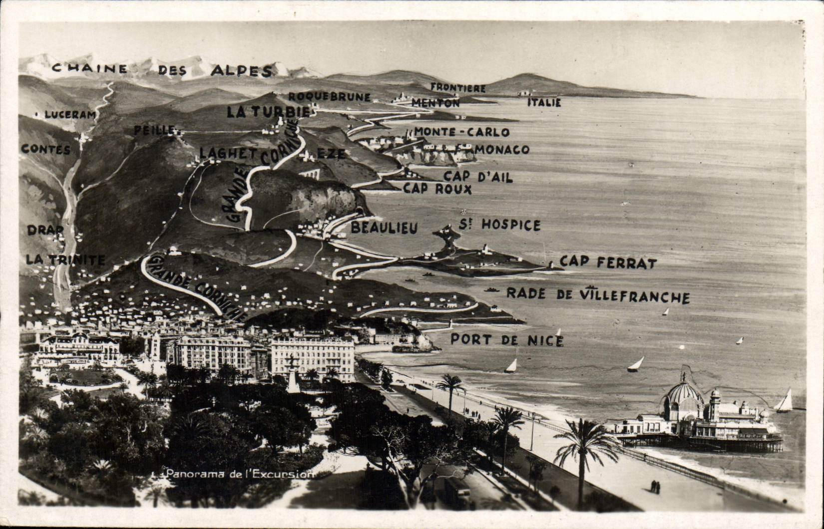 VINTAGE POSTCARD Nice has Menton