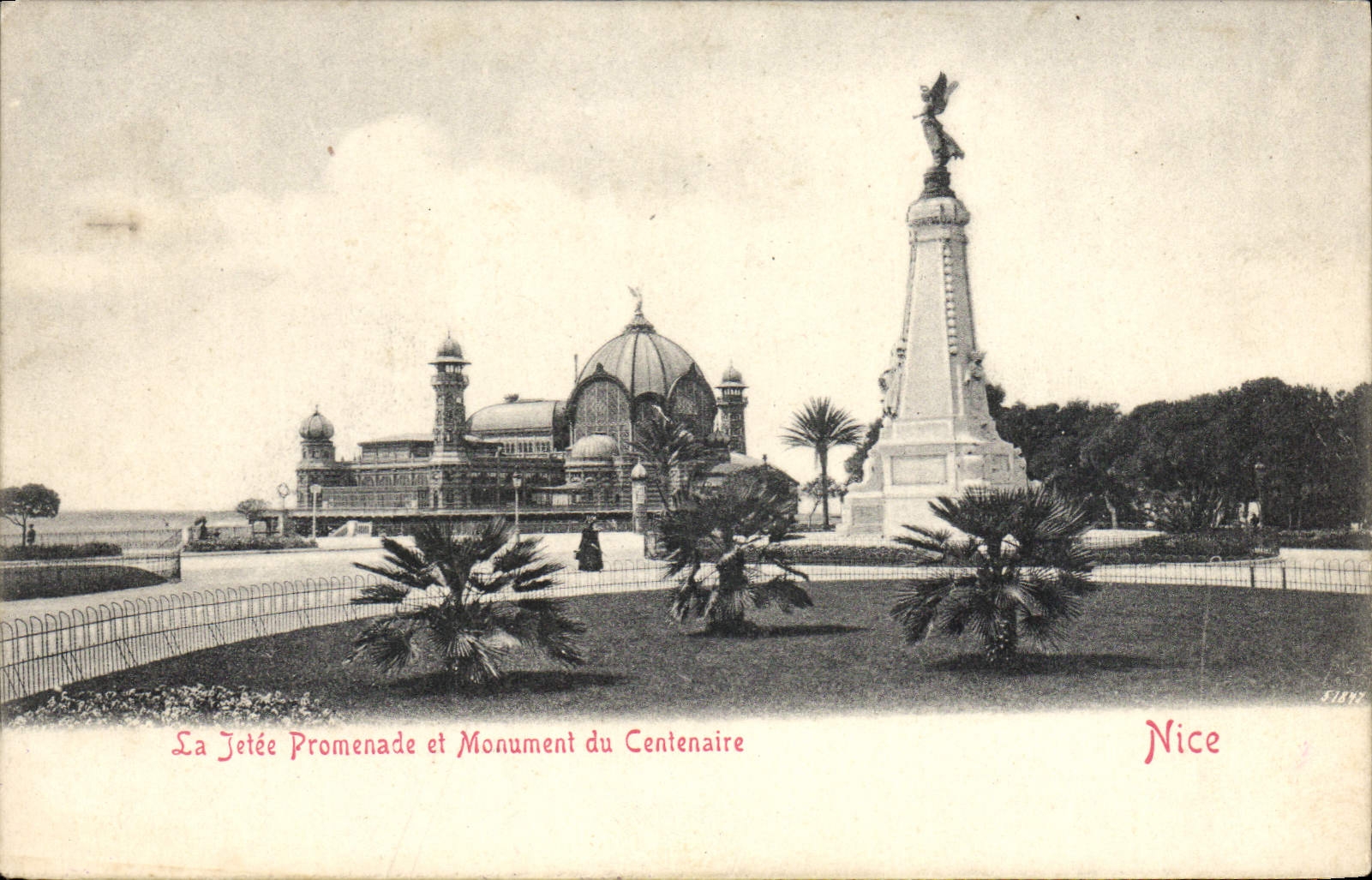 VINTAGE POSTCARD Nice the Pier Walk and Monument of the Centenary