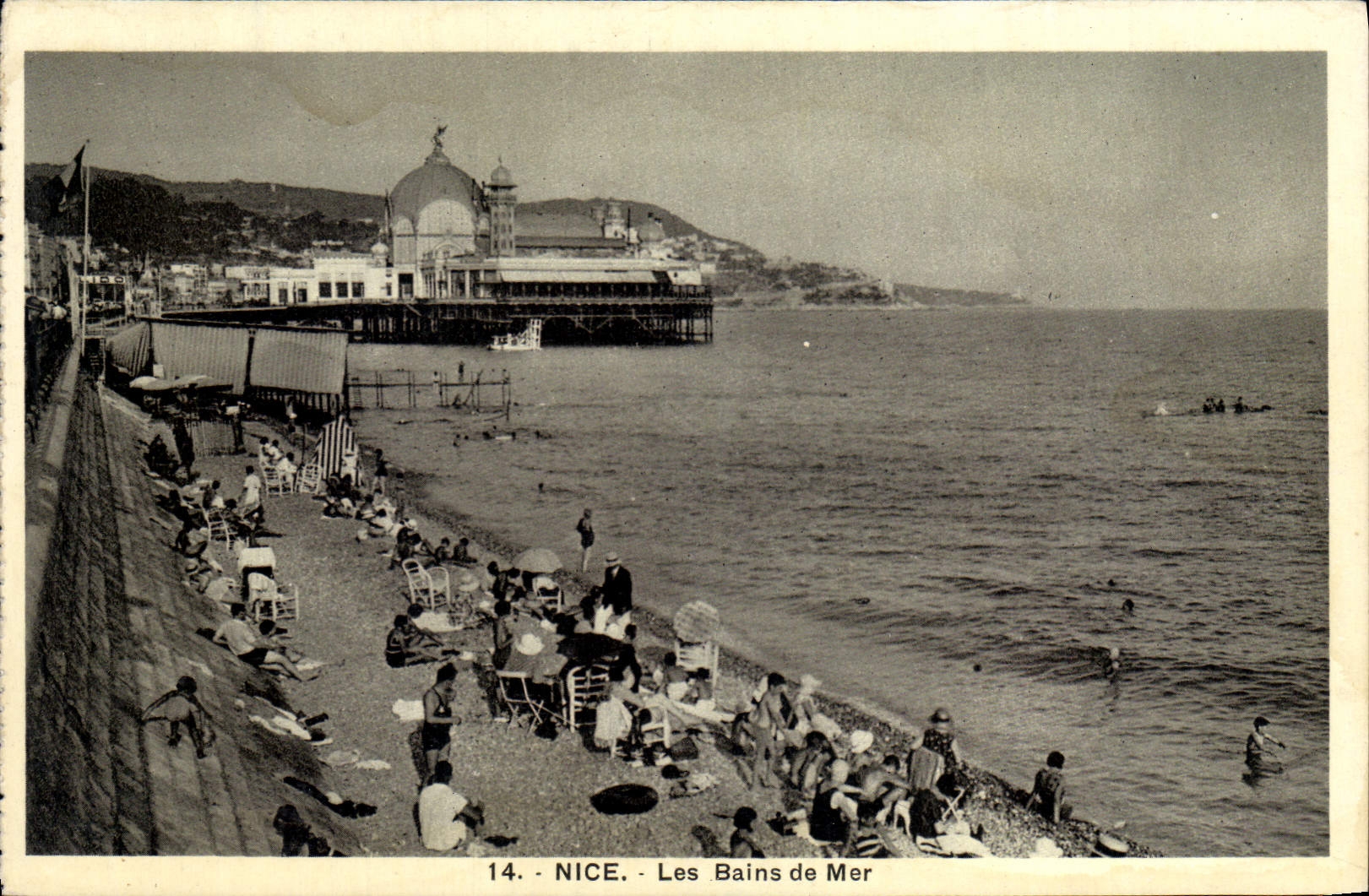 VINTAGE POSTCARD Nice Les Bains of Sea