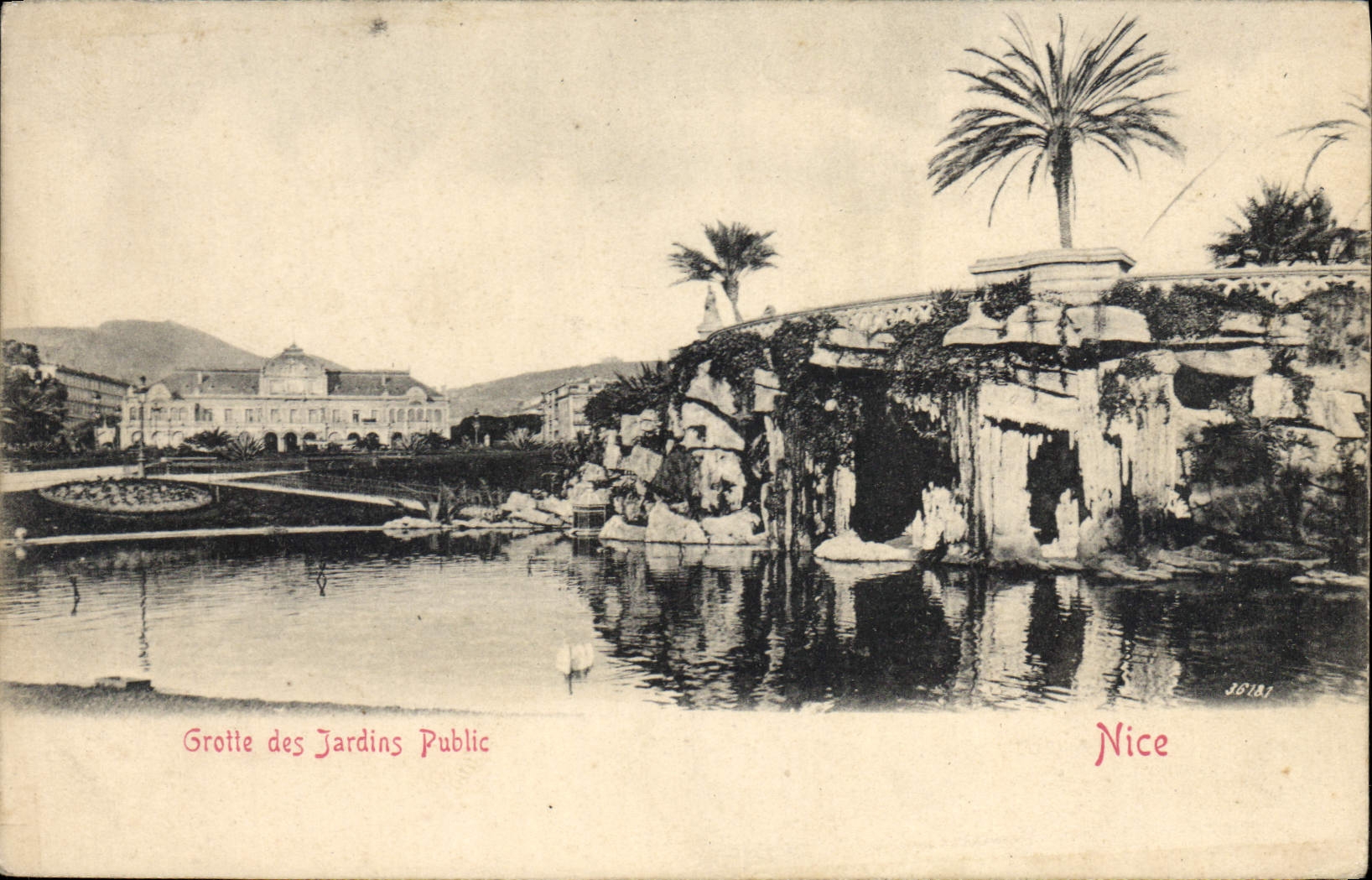 CPA Nice Grotte des Jardins Public