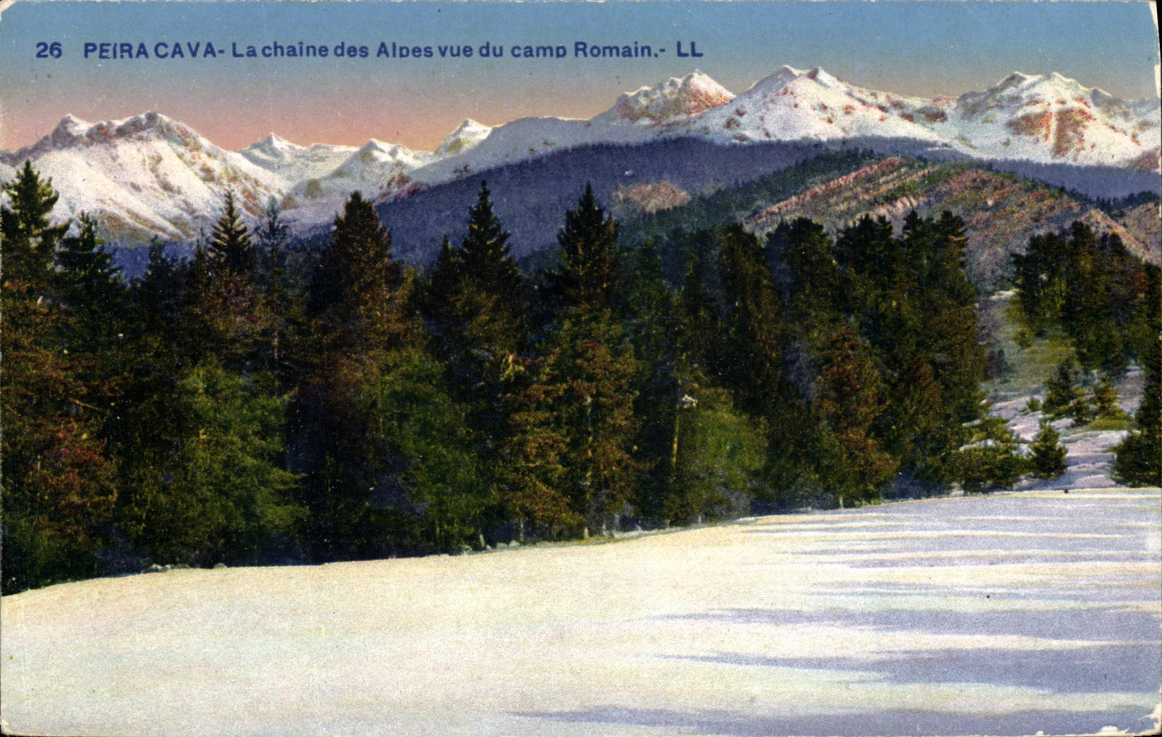 CPA Peira Cava La Chaine des Alpes Vue du Camp Romain
