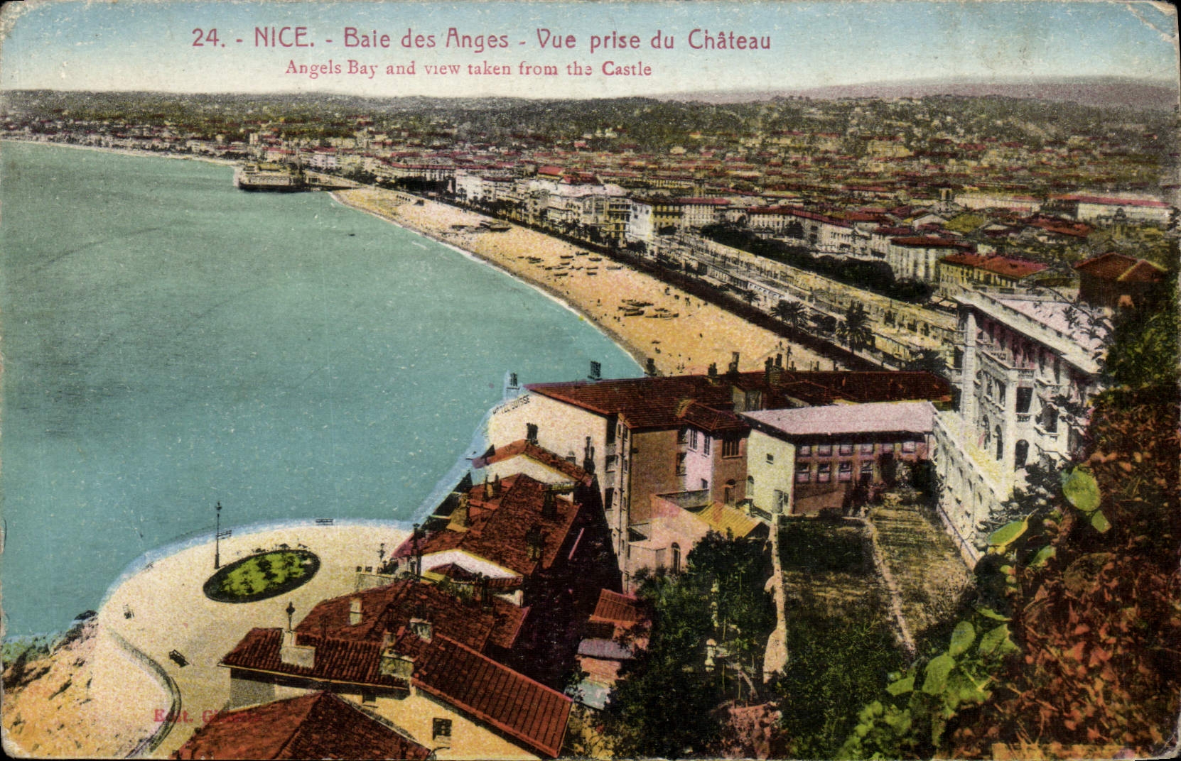 Bahía de la POSTAL de la VENDIMIA Niza de los ángeles vista del castillo