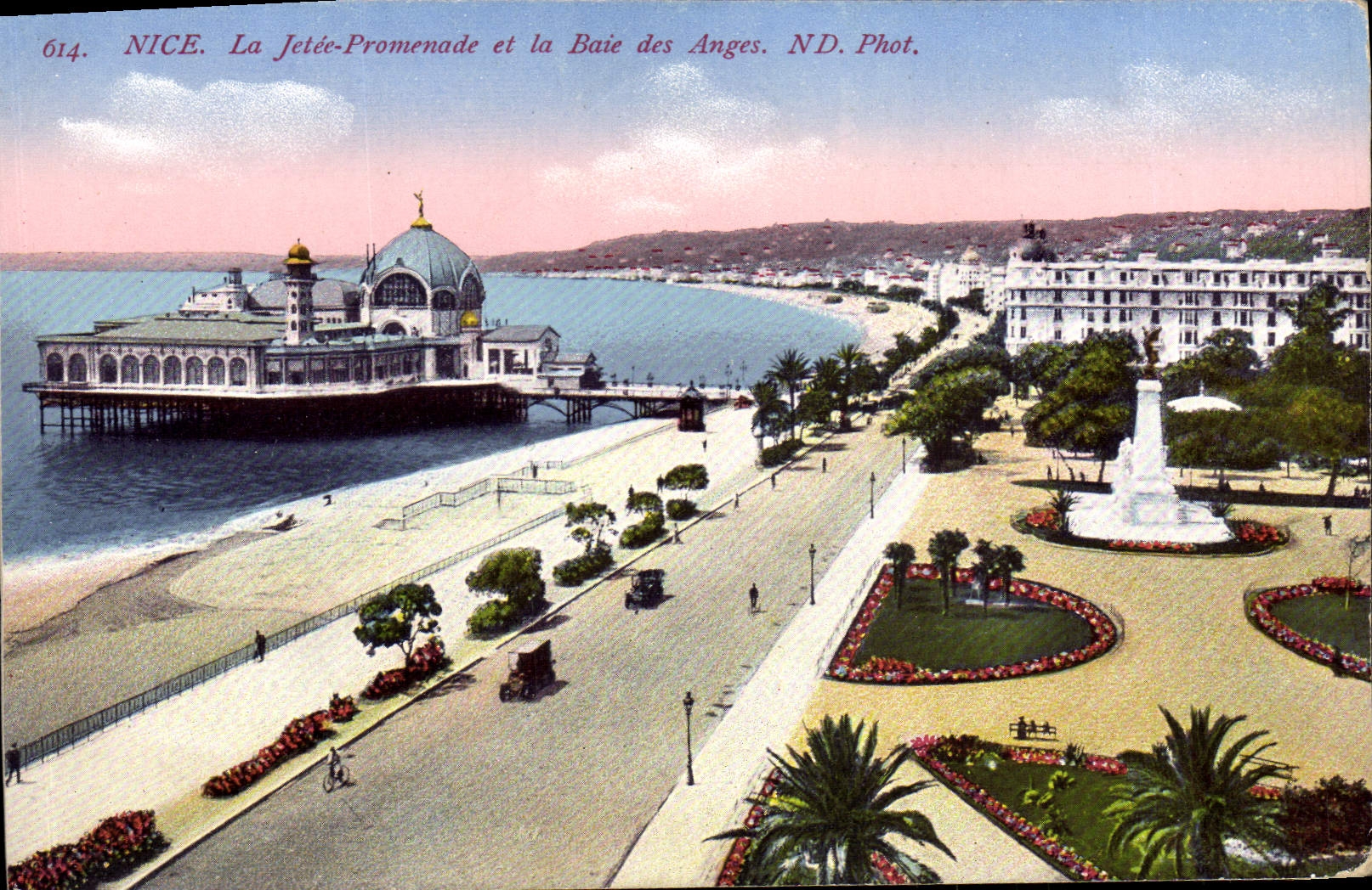 POSTAL de la VENDIMIA Niza la caminata del embarcadero y la bahía de los ángeles