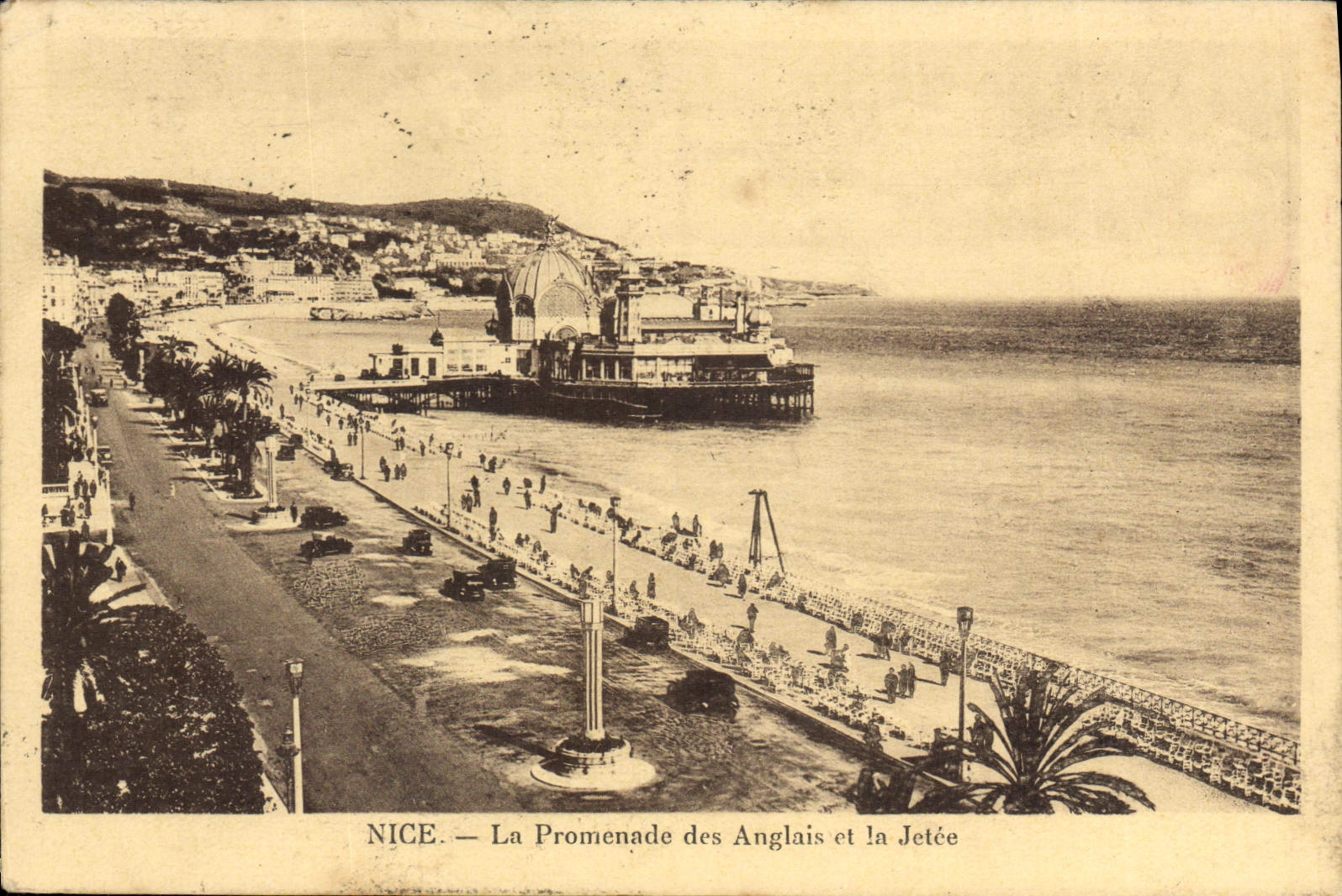 POSTAL de la VENDIMIA Niza la caminata del inglés y del embarcadero