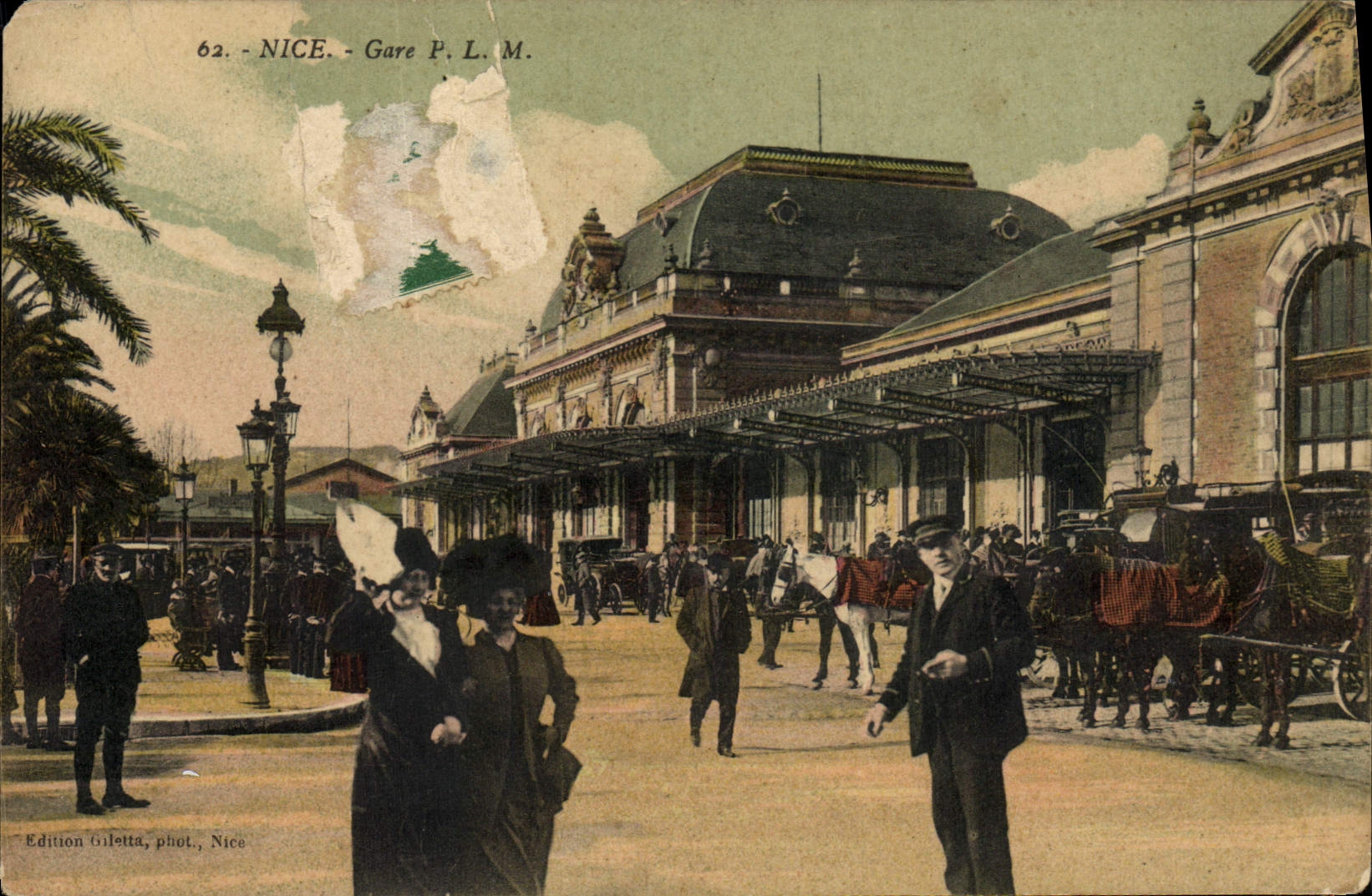 CPA Nice Gare PLM Chevaux 
