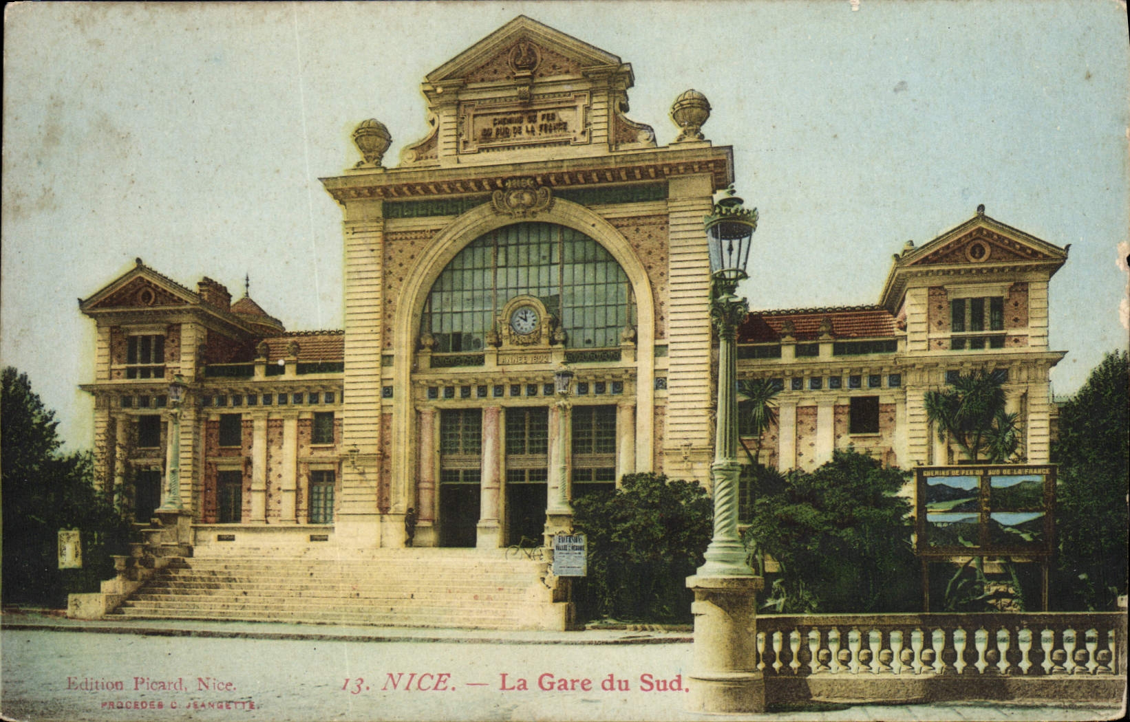 VINTAGE POSTCARD Nice Train station of the South