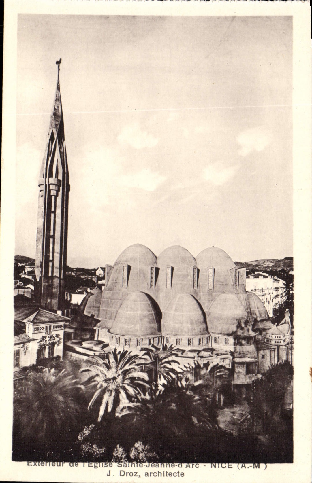 External de la POSTAL de la VENDIMIA Niza de la iglesia del arco del d de Jeanne Sainte