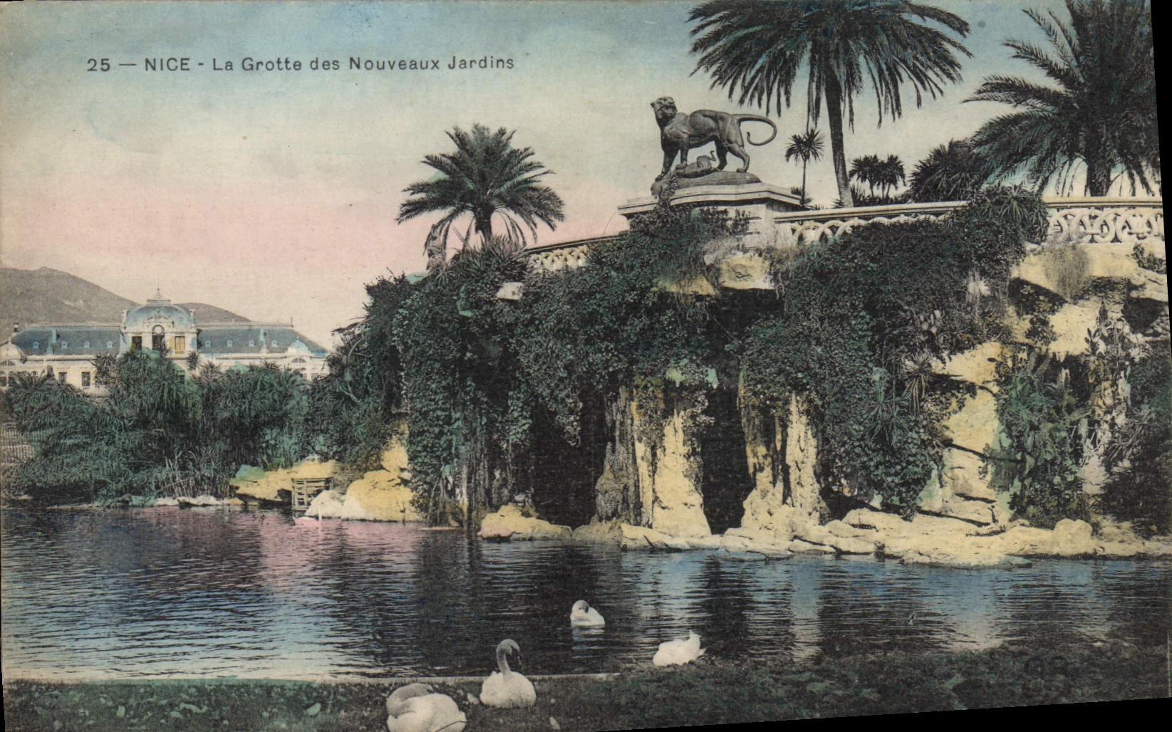 VINTAGE POSTCARD Nice the Cave of the New Gardens
