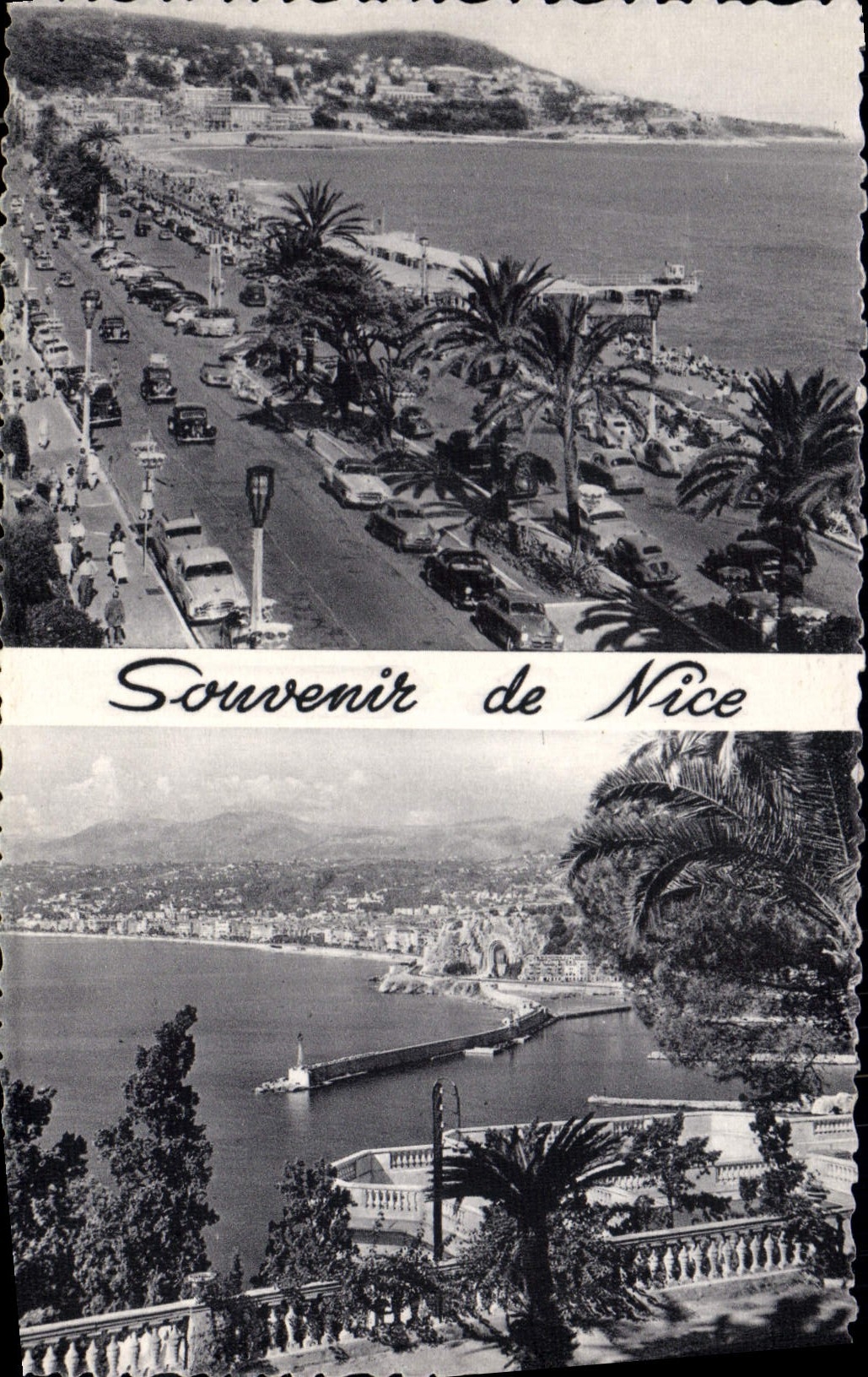 POSTAL de la VENDIMIA Niza la caminata de la opinión inglesa del montaje del boro de Niza