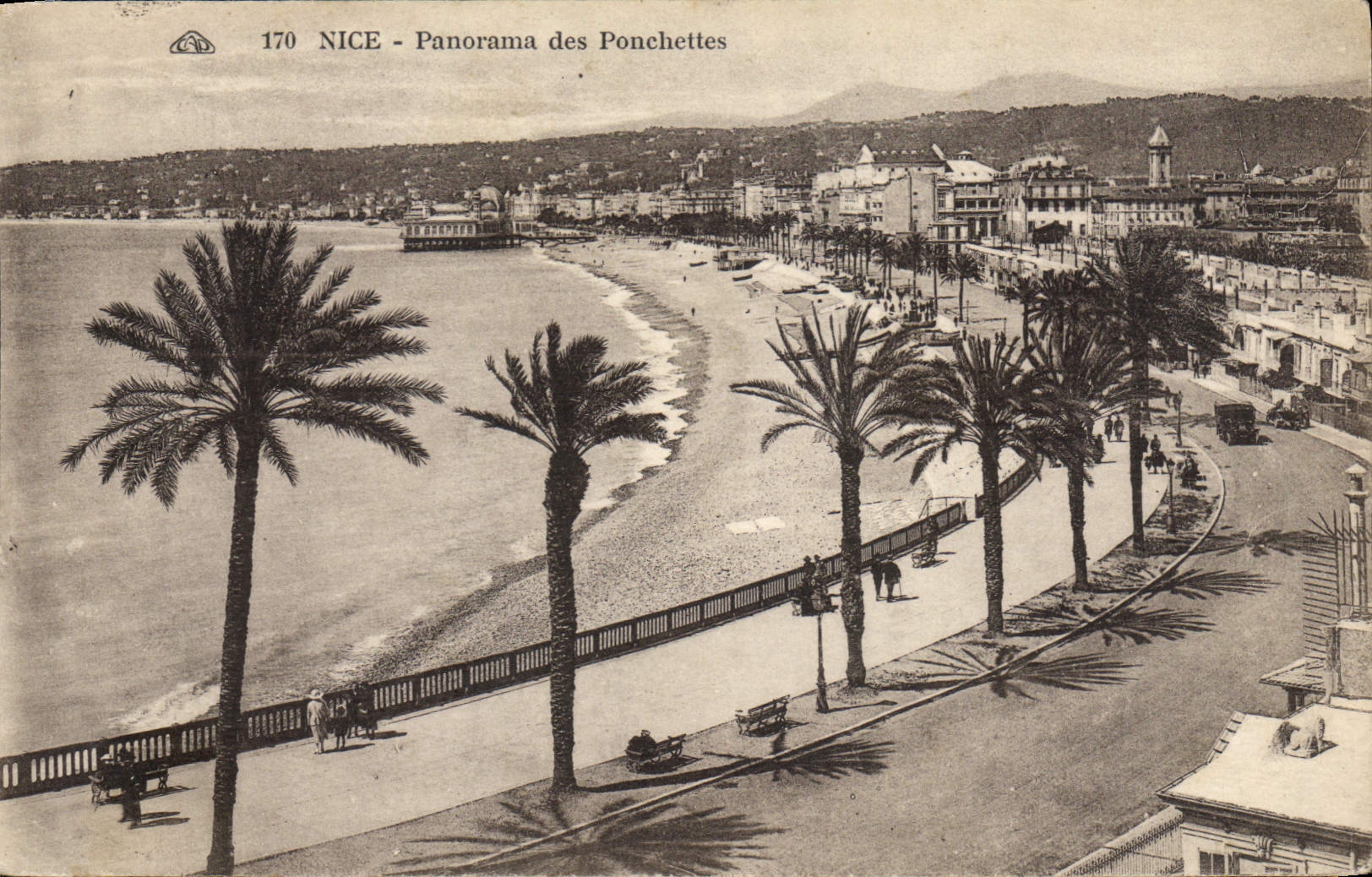 Panorama de la POSTAL de la VENDIMIA Niza de Ponchettes