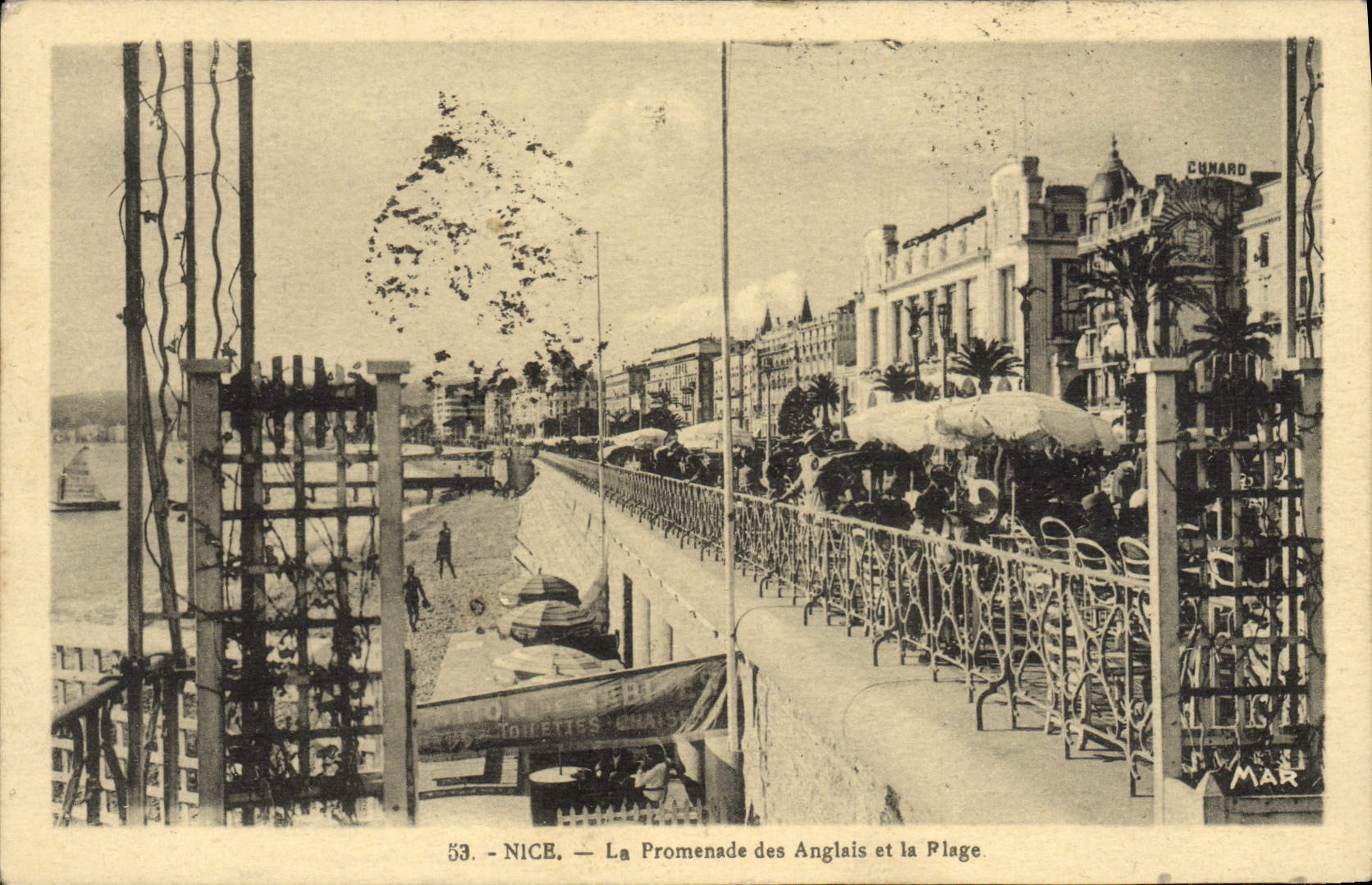 VINTAGE POSTCARD Nice the Walk of the English and the Beach