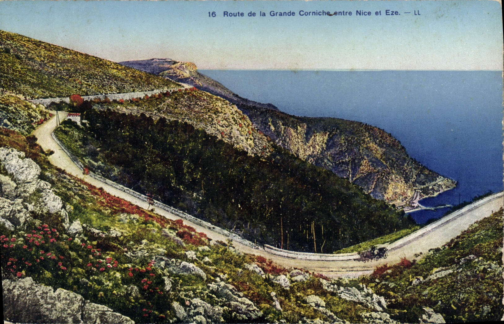 CPA Route de la Grande Corniche entre Nice et Eze