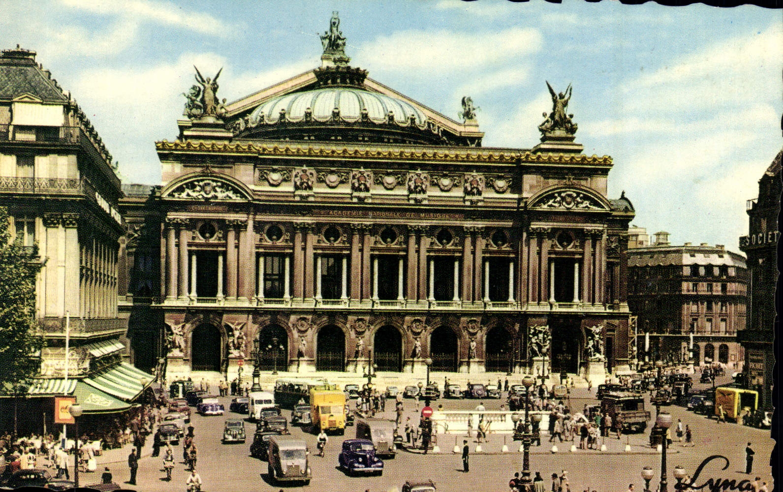 MODERN CARD Paris the Place and the National Theater of the Opera