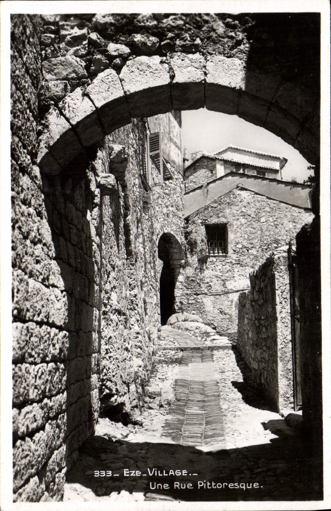 VINTAGE POSTCARD Eze Village a Picturesque Street