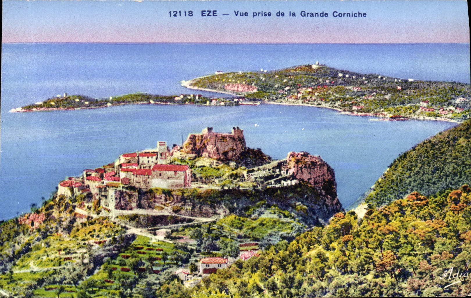 POSTAL Eze de la VENDIMIA vista de la cornisa grande