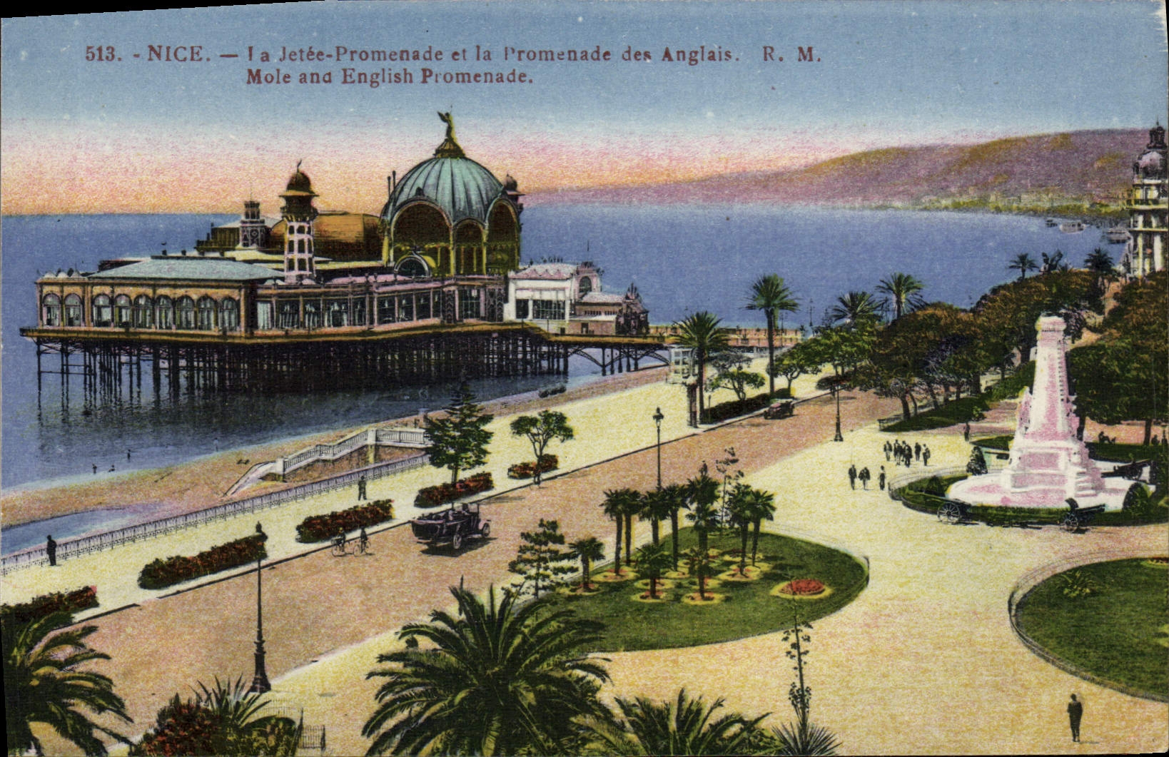 POSTAL de la VENDIMIA Niza la caminata del embarcadero y la caminata del inglés