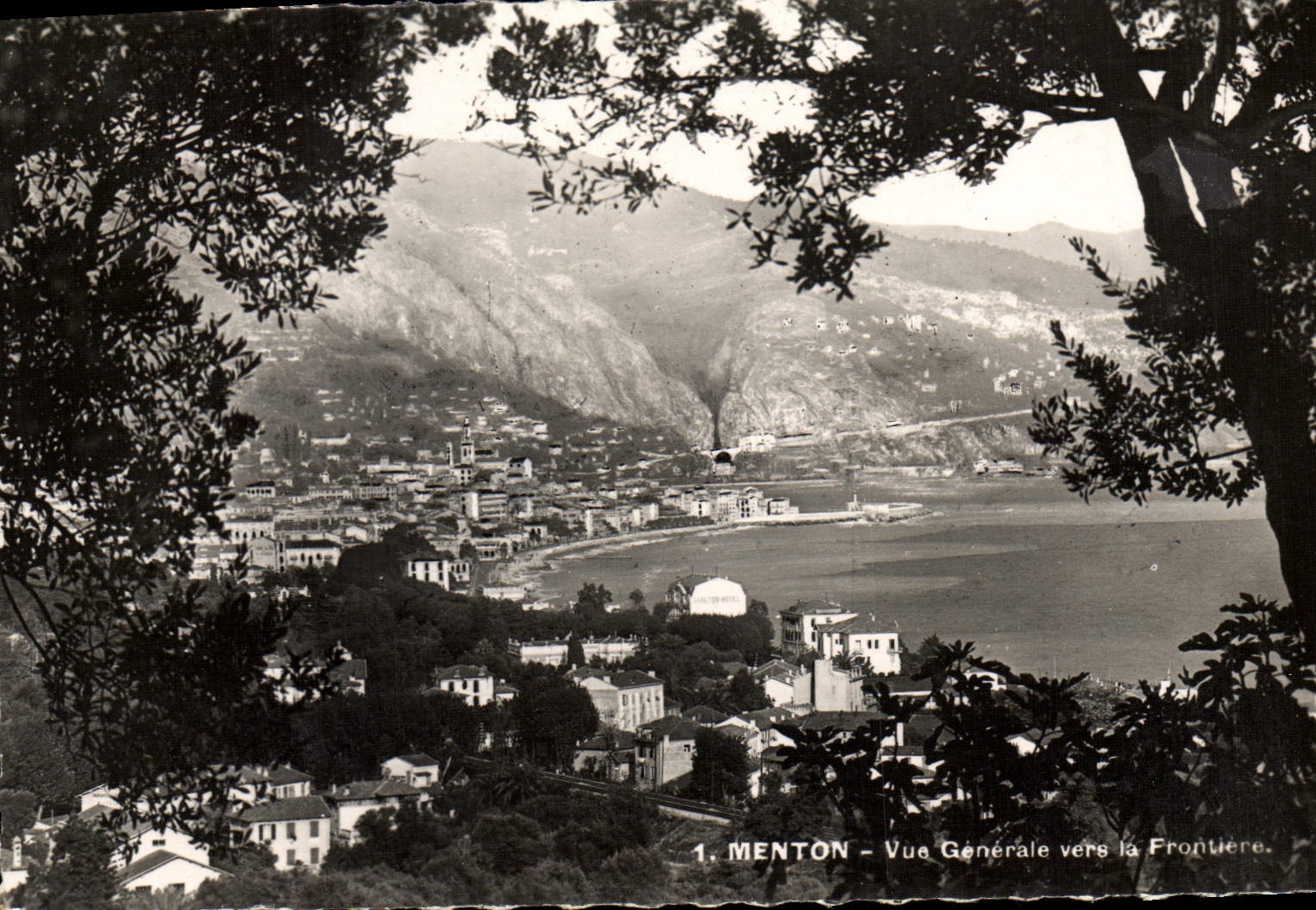 MODERN CARD Menton View Towards the Border