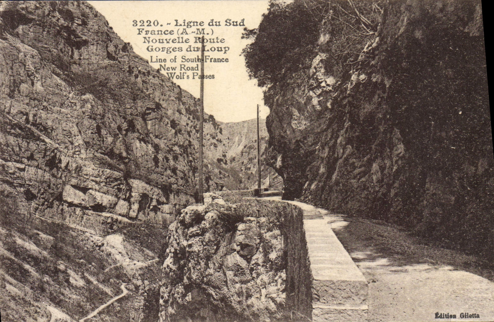 VINTAGE POSTCARD Line of the South France New road Falls of the wolf