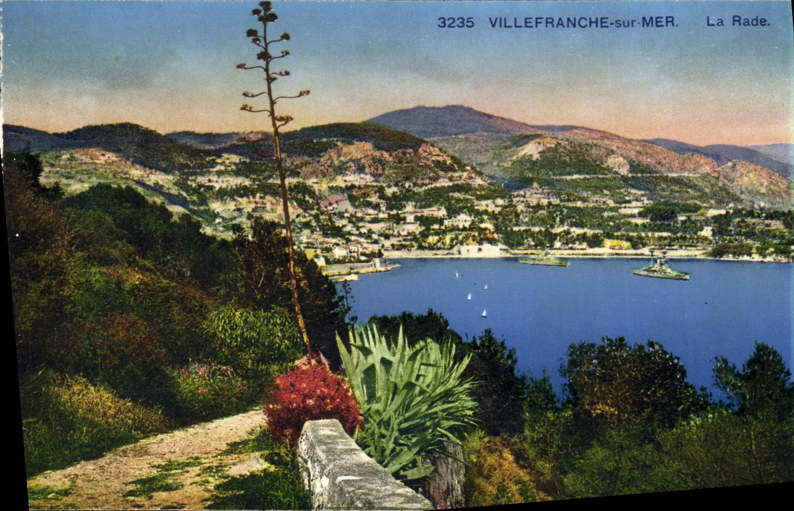 VINTAGE POSTCARD Villefranche On Sea Roads