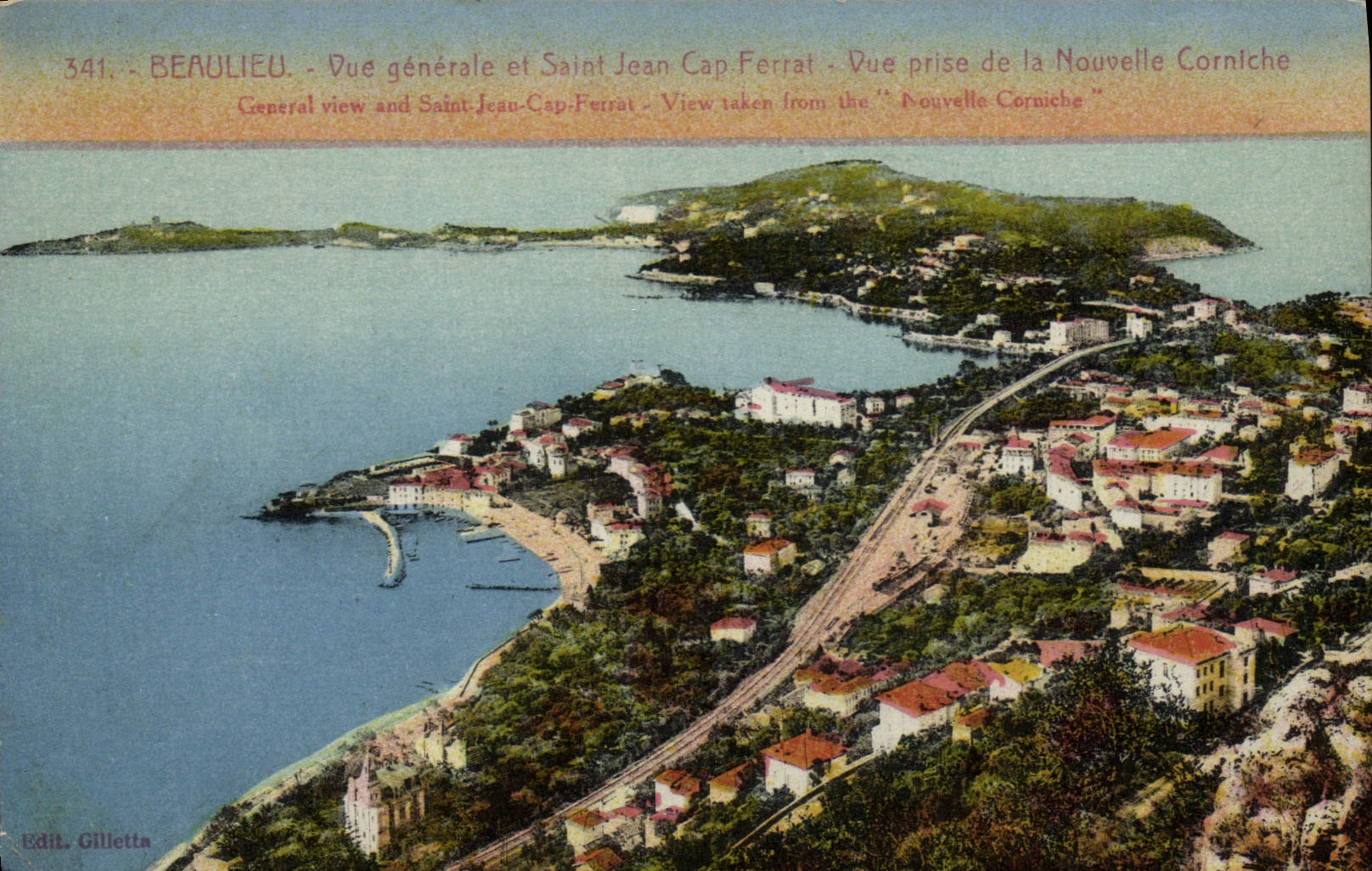 CPA Beaulieu Vue Generale Et Saint Jean Cap Ferrat Vue prise de la nouvelle corniche