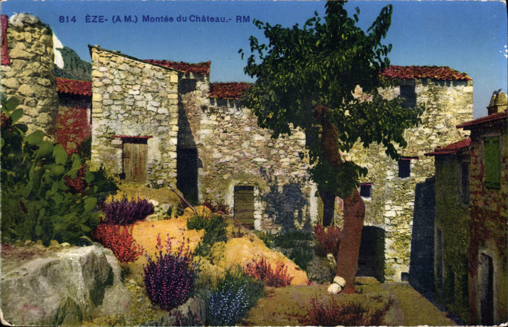 POSTAL Eze de la VENDIMIA montado del castillo