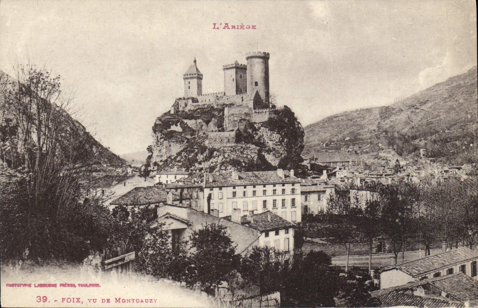 VINTAGE POSTCARD Foix Seen De Mortgauzy