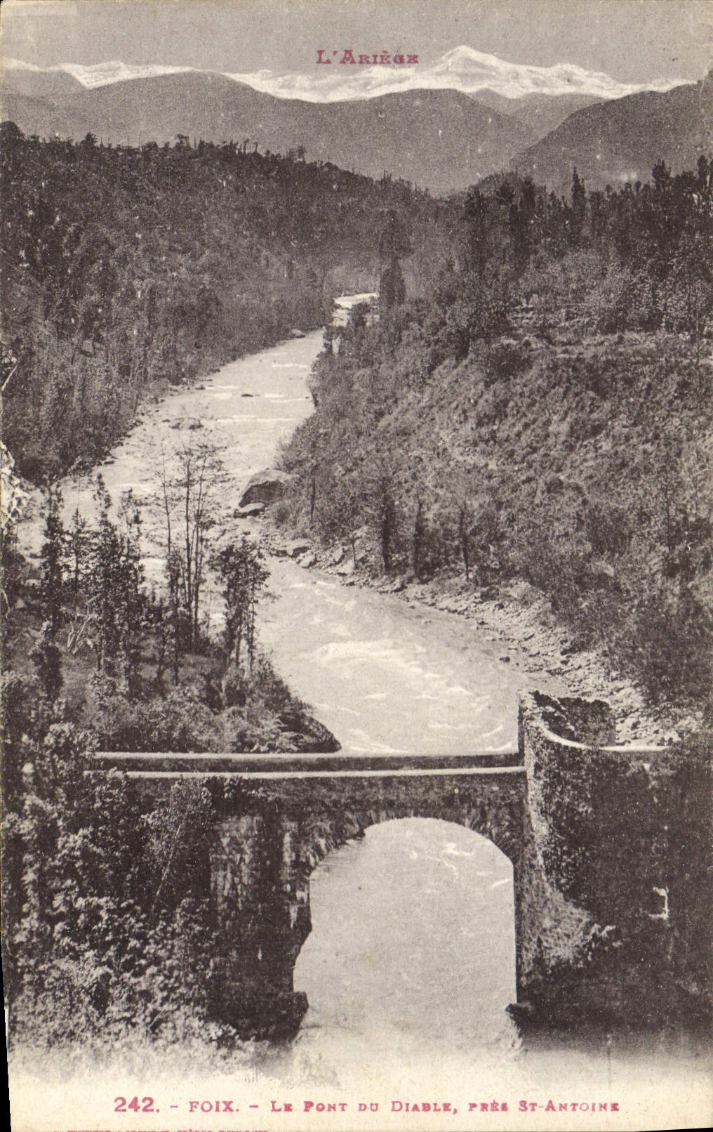 POSTAL Foix de la VENDIMIA el puente del St Antonio del cierre del diablo
