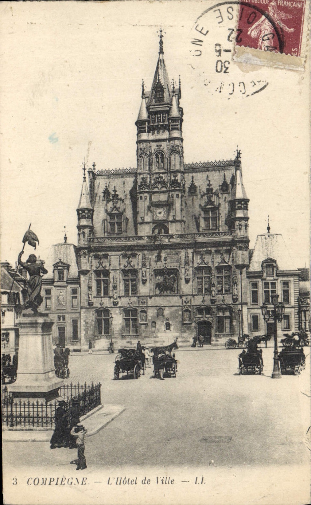 POSTAL Compiegne de la VENDIMIA el ayuntamiento