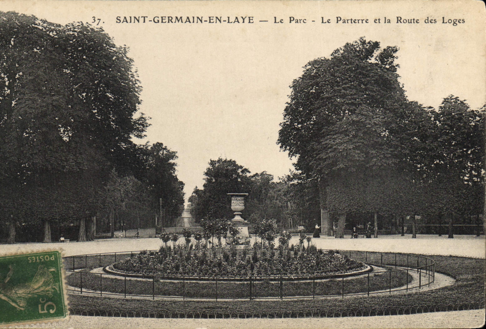 VINTAGE POSTCARD Saint Germain In Bush hammer the Park the Floor And the Road Of Loges