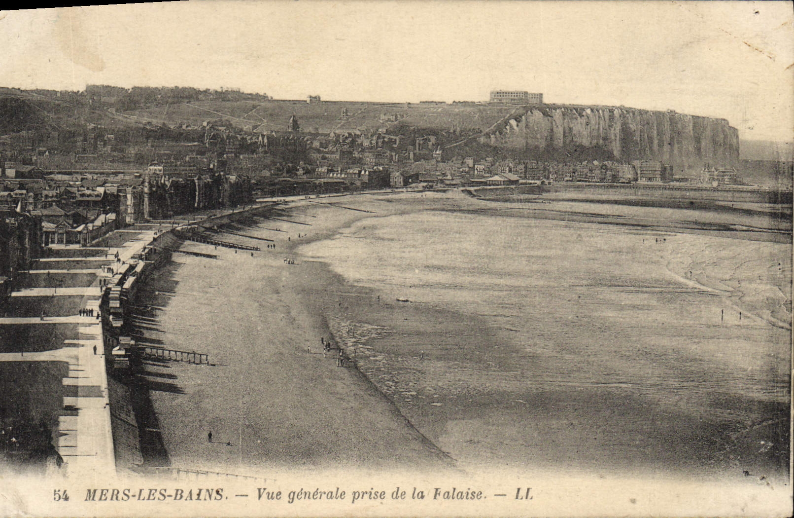 VINTAGE POSTCARD Seas Les Bains View Taken Cliff