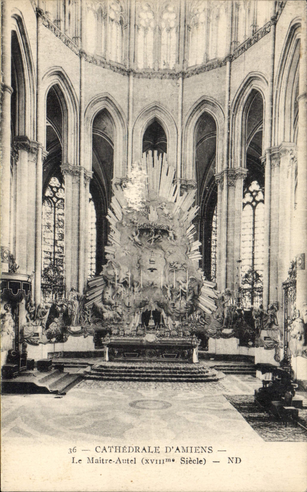 VINTAGE POSTCARD Cathedral Of Amiens the Master Furnace bridge