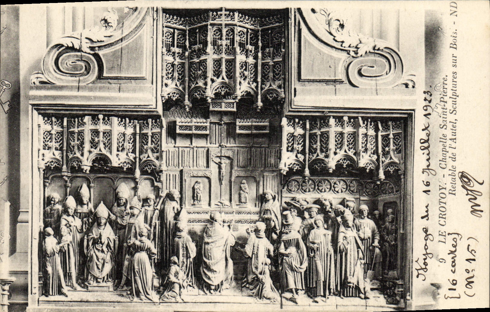 VINTAGE POSTCARD Crotoy Vault Saint Pierre Retable of the furnace bridge Woodcarvings