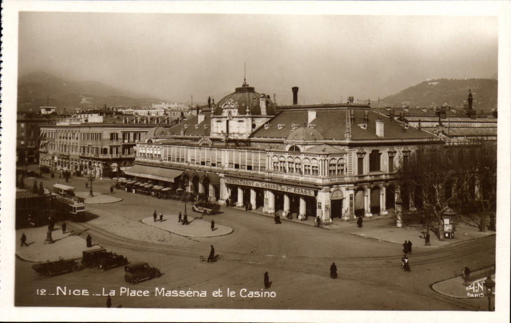 VINTAGE POSTCARD Nice the Massena Place And the Casino
