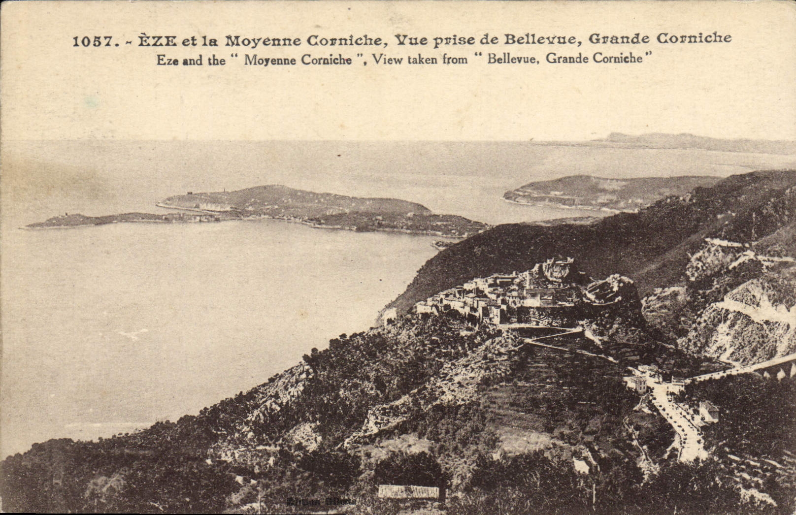 CPA Eze de la moyenne corniche Vue prise de Bellevue Grande Corniche