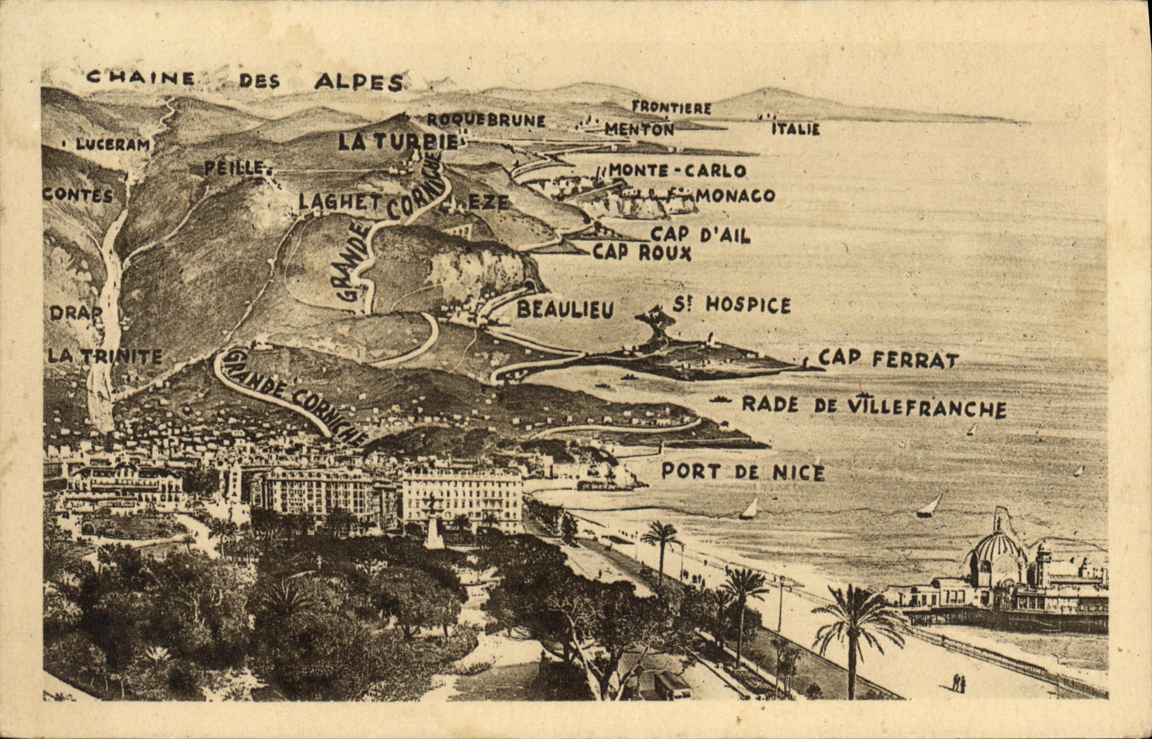 CPA Excursion de la Grande Corniche Panorama de l'excursion